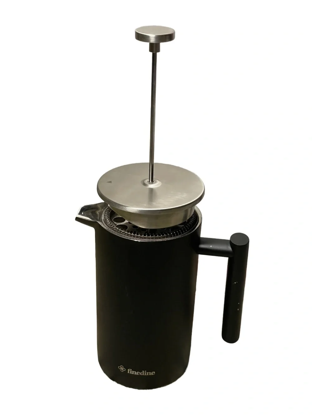 Finedine Matte Black French Press Coffee Maker - Stainless Steel - 34 oz.